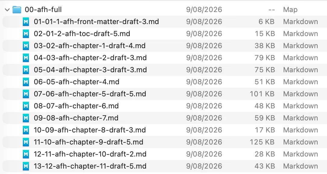 The wiki as Markdown files on disk.